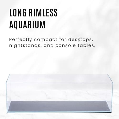 UNS Ultra Clear Rimless Tank - 11.8GAL | 45L - 35.43x7.87x9.84 | 90x20x25 CM, 6mm Glass Thickness, Leveling Mat Included - Low Iron, High Clarity Fish Tank w/ 45° Mitered Edge - [90B] thumbnail 2