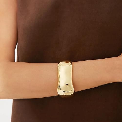 RAUCHBE Chunky Gold/Silver Bangle Bracelets for Women Thick Arm Cuff Bangle Bracelet Wrist Wrap Bracelet Jewelry thumbnail 3