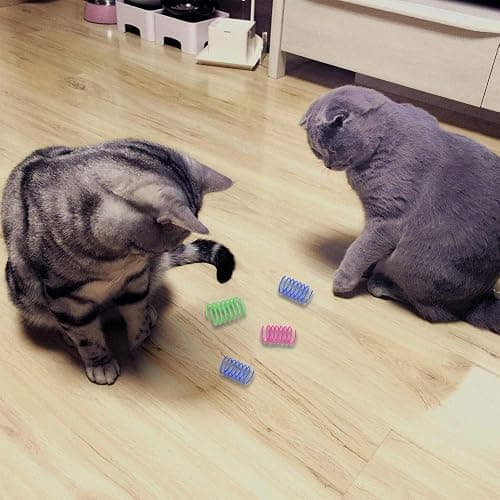 Andiker Interactive Cat Spiral Creative Spring Toy to Kill Time and Keep Fit, Sturdy and Heavy Plastic for Swatting, Biting, Hunting Kitten Toys, Colorful, 12 pcs thumbnail 2