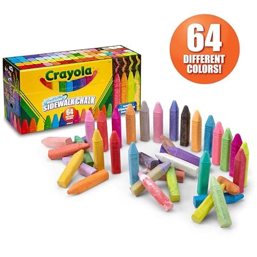 Crayola Ultimate Washable Chalk Collection (64ct), Bulk Outdoor Sidewalk Chalk for Kids, Anti-Roll Sticks, Outdoor Activities & Toys for Kids, Ages 3, 4, 5 thumbnail 3