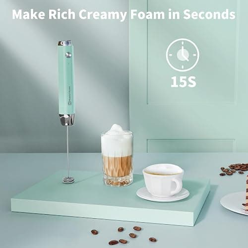 Maestri House Rechargeable Milk Frother, LunaFro NS Handheld Electric Foam Maker Waterproof Detachable Stainless Steel Whisk Drink Mixer Foamer for Lattes, Cappuccino, No Stand thumbnail 6