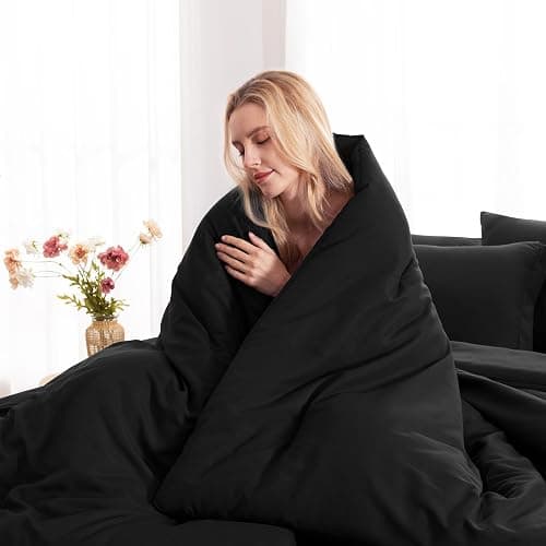 CozyLux Full Comforter Set Black, 7 Pieces Bed in a Bag Soft Bedding Comforter Set with Sheets, All Season Boho 7PC Bed Sets with Comforter, Fitted Sheets, Flat Sheets, Pillow Shams and Pillowcases thumbnail 7