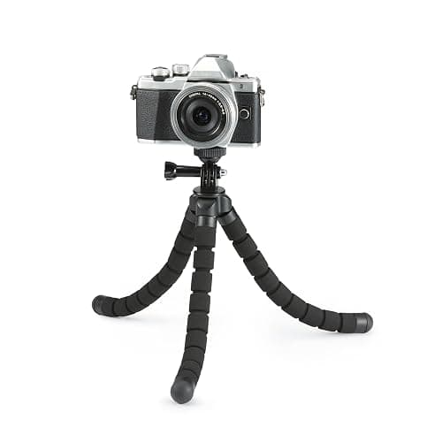 Amazon Basics Portable and Flexible Tripod with Wireless Remote and Smartphone Clamp, 10-inch long, Black thumbnail 7
