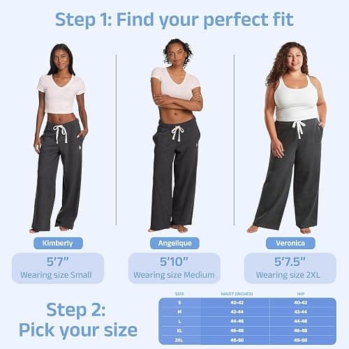 U.S. Polo Assn. Womens Sweatpants with Pockets, French Terry Womens Joggers Wide-Leg Sweats thumbnail 3
