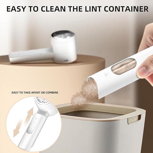 Fabric Shaver, Lint Remover Rechargeable, Electric Portable Sweater Defuzzer with 3 Speeds, 6 Leaf Blades, Digital LED Display to Remove Pilling for Clothes, Furniture, Sweater, Couch, Blanket thumbnail 6