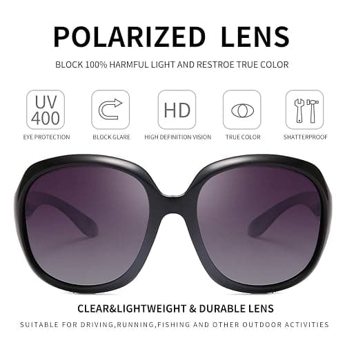 Dollger Oversized Polarized Sunglasses for Women Retro Classic Shades Large Frame Ladies Sunglasses thumbnail 7