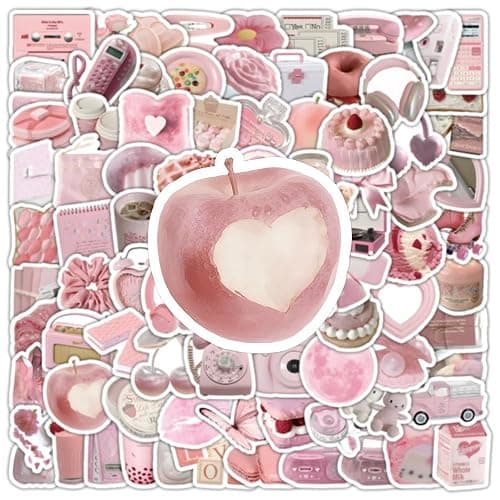 100PCS Pink Small-Sized Coquette Stickers, Aesthetic Cute Pink Coquette Sticker for Water Bottles Diaries Phones Laptops Luggage, Vinyl Waterproof Graffiti Decals for Girls Teens thumbnail 7