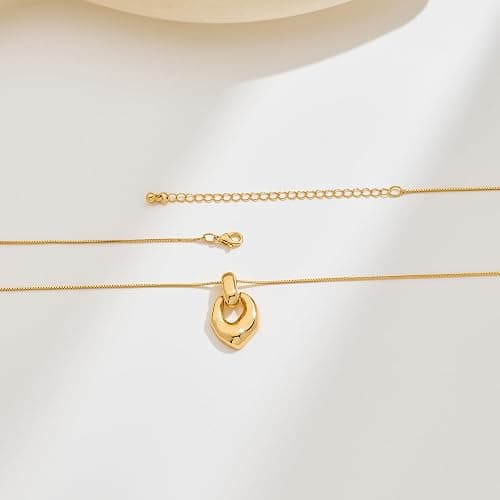 HESSAWELL Gold Pendant Necklace for Women Statement Gold Silver Necklace Trendy Jewelry for Women thumbnail 5