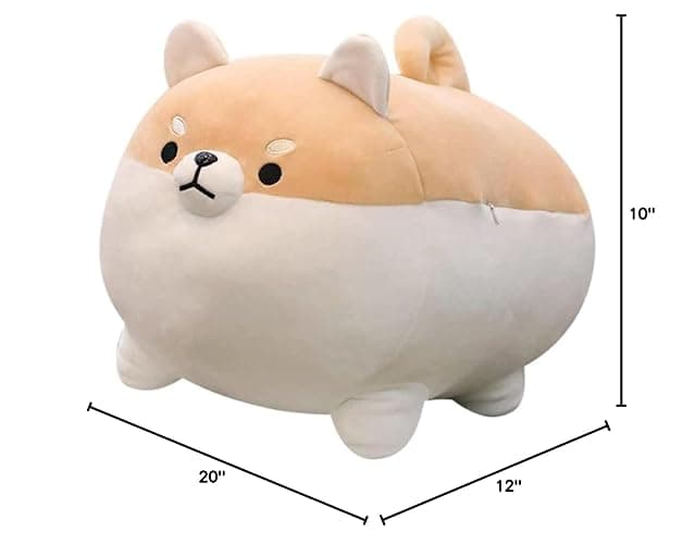 FLORVIV 19.6" Fat Dog Plush Pillow Shiba Inu, Cute Corgi Stuffed Animals Plushies Toy Doll Festival thumbnail 3