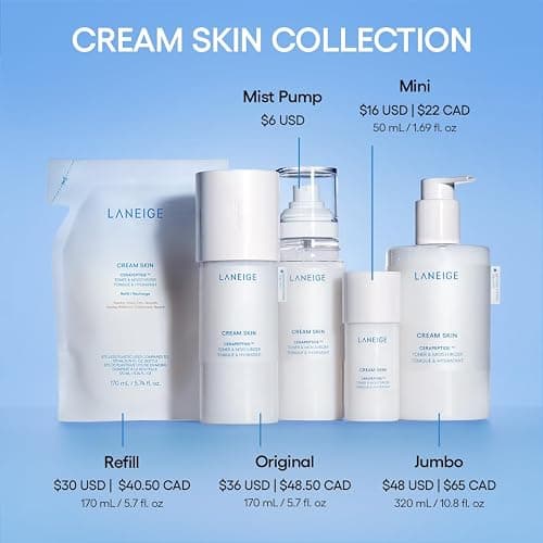 LANEIGE Cream Skin Toner & Moisturizer: Lightweight Refillable Korean Milky Toner with Ceramide & Peptide for Hydration, Firming, & Barrier Support thumbnail 10