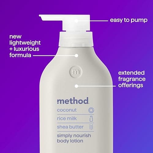 Method Body Lotion, Simply Nourish, Coconut, Rice Milk + Shea Butter notes, 24 Hours of Moisture 14 oz thumbnail 5