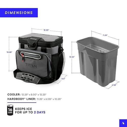 Titan Deep Freeze Cooler Zipperless Hardbody Cooler - Deep Freeze Insulation, HardBody Liner, and SmartShelf thumbnail 6