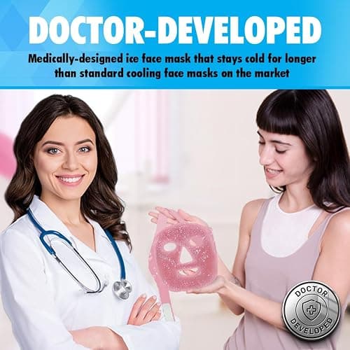 Perfect Remedy Face Ice Pack, Reusable Hot & Cold Ice Face Mask, Gel Compress for Helping with Puffy Eyes and Swelling Conditions, Facial Spa Cooling Mask for Women and Men (Pink) thumbnail 7