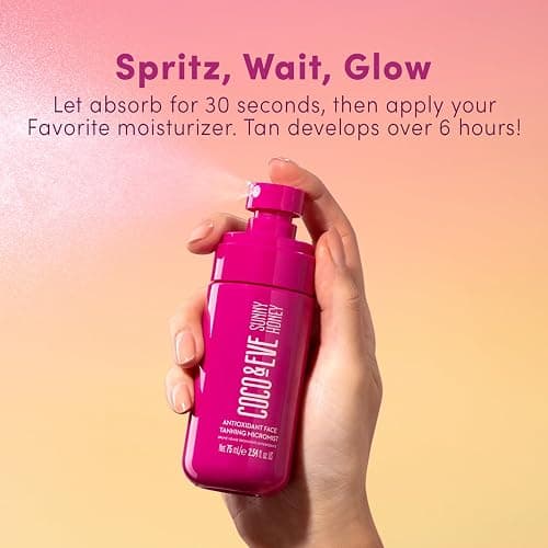 Coco & Eve Antioxidant Tanning Micromist. Sunless Self Tanning Face Mist with Antioxidants to Boost Hydration. Quick, Flawless, Streak Free Face Tan. (2.54 fl oz) thumbnail 4