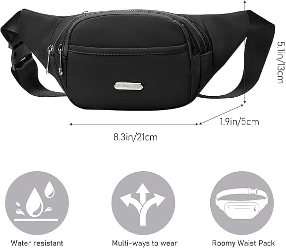 6 Pieces Crossbody Bags for Men Women, 6 Colors Adjustable Fanny Pack with Large Pockets, Waterproof Waist Money Belts, Shoulder Pouch, Portable Chest Bag for Travel Shopping Running Sport School thumbnail 5