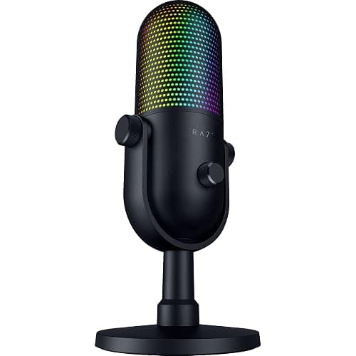 Razer Seiren V3 Chroma RGB USB Microphone: Stream & Game Reactive Lighting - Tap-to-Mute Sensor - Condenser Mic - Digital Gain Limiter & Shock Absorber - PC, Discord, OBS Studio, XSplit - Black thumbnail 8