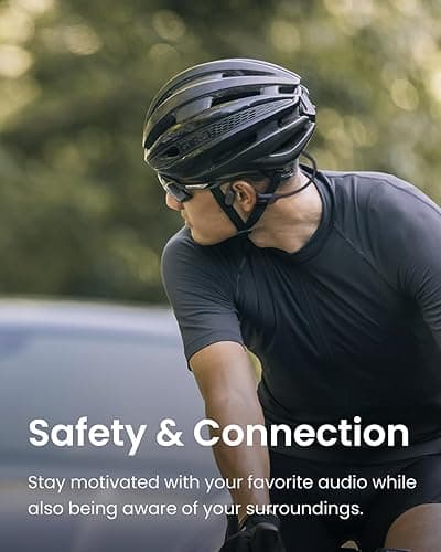 SHOKZ OpenRun Bone Conduction Headphones,Open-Ear Bluetooth Wireless Sport Headphones for Running & Workout,Sweat Resistant, Long 8H Playtime,Mic,Hair Band-Standard-Black thumbnail 4