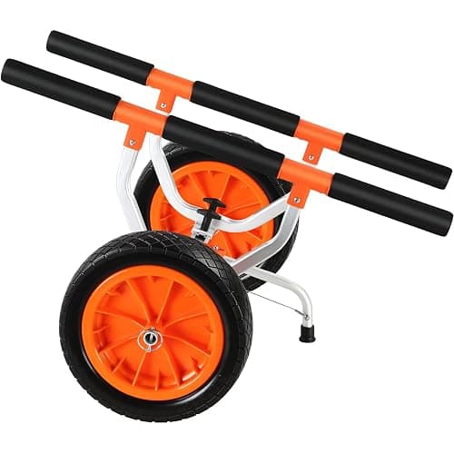 VEVOR Kayak Cart, Heavy Duty 450 LBS Load Capacity Kayak Trailer, Detachable Canoe Trolley Cart with Adjustable Width & Nonslip Support Foot, 12'' Solid Tires for Kayaks Canoes Float Mats Paddleboards thumbnail 12