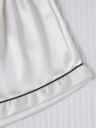 Damen-Pyjama-Set, Seide, Satin, kurzärmelig, weich, bequem thumbnail 3