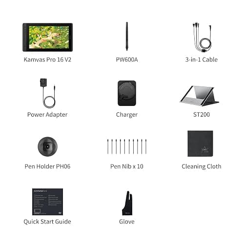 HUION Kamvas Pro 16 V2 Drawing Tablet with Screen, 16384 Levels Pen, 15.6" | Battery-Free PenTech 4.0, Full Lamination Canvas Glass 2.0, Smart Touch Bar and 6 Keys, Works with PC, Mac and Linux thumbnail 9
