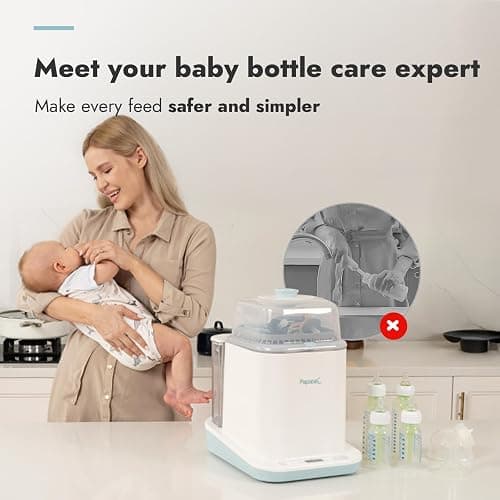 Papablic Bottle Washer Pro, Bottle Washer & Sterilizer & Dryer, 4-in-1 Bottle Washer Sanitizer for Bottles, Pump Parts, C-Section& Baby Essentials - Quick & Clean with 60 Detergent Tablets thumbnail 9