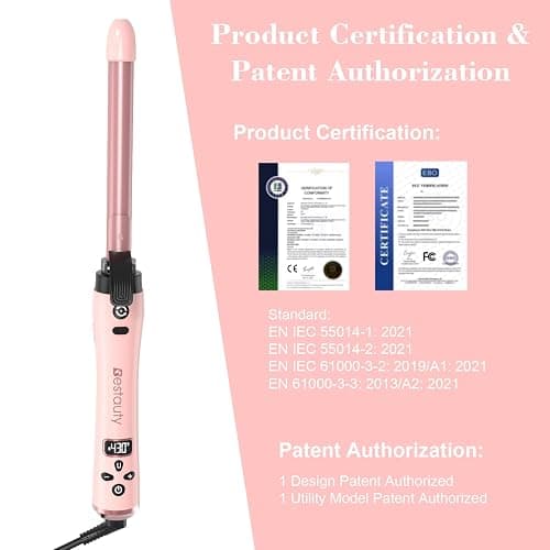 Bestauty Automatic Hair Curler, 4 in 1 Hair Curler with 19-32mm Interchangeable Ceramic Curling Tongs, 360° Rotating 160-220° C Curling Iron, Dual Voltage(Pink) thumbnail 5