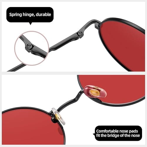 MEETSUN Small Round Polarized Sunglasses for Men Women Retro Vintage Circle Hippie Sun Glasses UV400 thumbnail 5