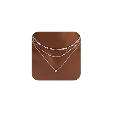 WomenGifts Layered Gold Necklaces for Women, 14K Gold Sterling Silver Plated Dainty Pendant Necklace Set Non Tarnish, Chunky Stackable Cuban Chain Choker, Trendy Birthstone Vacation Jewelry Gift thumbnail 9