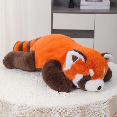 Labauxite Red Panda Plush Stuffed Animal - Sleeping Plush Toy Pillow, Cute Hugging Plushie, Room Decor, Christmas Birthday Gifts for Kids Girls Boys (11.8in) thumbnail 2