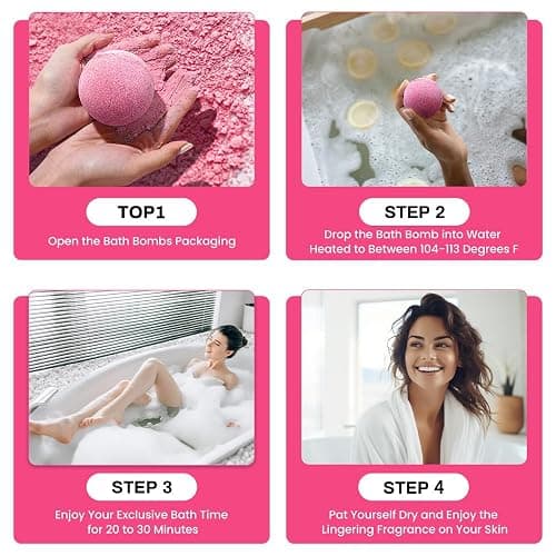 Body & Earth Bath Bombs Gift Set for Women, 10 X 3.5 oz Essential Oils Cherry Blossom Handmade Birthday Gift Idea for Family, Women, Mother's Day Gifts thumbnail 2