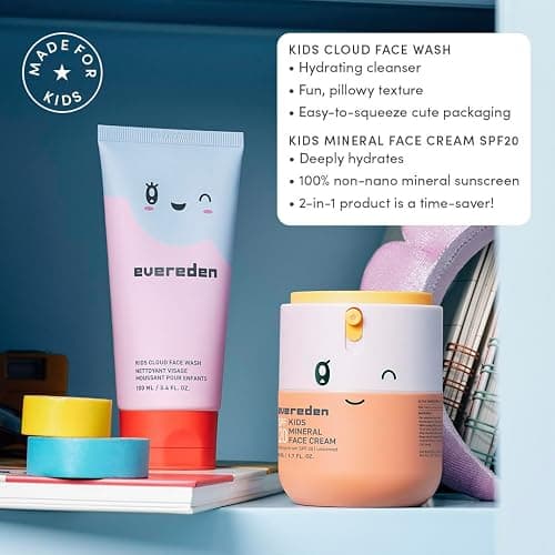 Evereden Kids Healthy Morning Duo Spa Headband for Girls: Clean & Vegan Skin Care Bundle | Cloud Face Wash + SPF 20 Mineral Face Cream | Non-Toxic | Easy-to-Use Skincare thumbnail 3