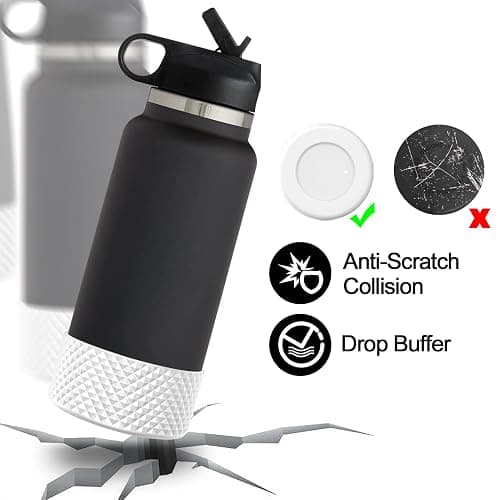 WUQID Water Bottle Boot, Diamond Silicone Boot Compatible with Stanleyy Tumbler 20-40oz & Hydroo Flask Bottle 12oz-24oz, Reduces Dents Sleeve Cover for More Bottles/Tumblers Bottom of 2.83-2.95in thumbnail 3