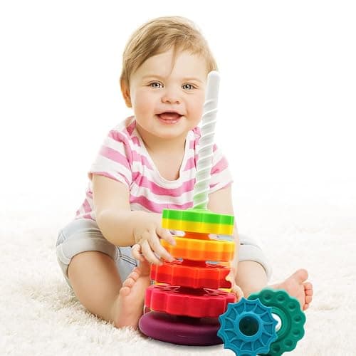 LBAIBB (1 PCS Spinning Stacking Toys,Spin Toy ABS Plastic and Color Rainbow Design,Focus on Children Educational and Interactive Learning's Stack Toys, Suitable for Gifts for Boys and Girls thumbnail 2