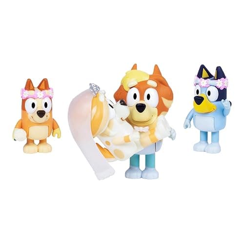 Bluey Figure 4-Pack Wedding Time, Re-Enact Uncle Rad and Frisky's Wedding Day and Bingo Flower Girl Figures thumbnail 7