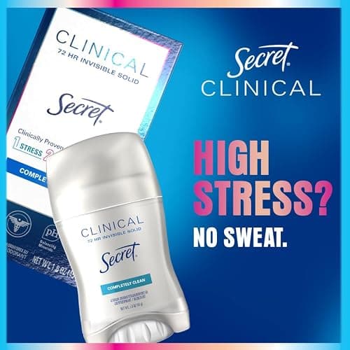 Secret Clinical Strength Antiperspirant Deodorant for Women, 3X Stress Protection, 72hr Sweat & Odor Protection, PH Balancing Minerals, Clear Gel, Completely Clean Scent, 2.6 oz thumbnail 9
