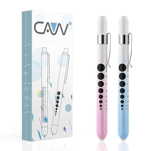 CAVN Pen Light with Pupil Gauge LED Penlight for Nurses Doctors, 2 Pcs Reusable Medical Penlight for Nursing Students, Gradient Pink and Blue thumbnail 9