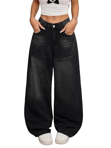 OYICAI Womens Baggy Jeans Wide Leg Denim Pants Y2k 90s Vintage Hip Hop Loose Long Trousers Streetwear - Image 1