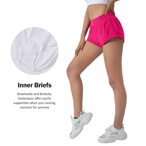 Aurefin Running Shorts for Women,Quick Dry Athletic Sports Shorts Lightweight Active Workout Gym Shorts with Zip Pocket thumbnail 6