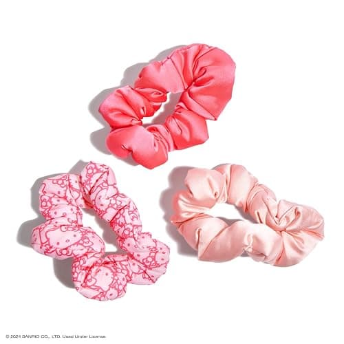 Hello Kitty x Kitsch Matte Satin Scrunchies for Women - No Crease Hair Ties No Damage | Scrunchies for All Hair Types | Stylish & Comfortable, For Ponytails & Buns | Ideal Gifts for Women - 3pcs thumbnail 3