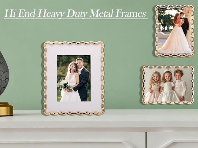 GorYeeFine Gold 4 x 6'' High-End Zinc Alloy Picture Frame with Wave Design - Modern Glamour 6x4'' Pictures Frames for Desktop and Wall Décor thumbnail 4