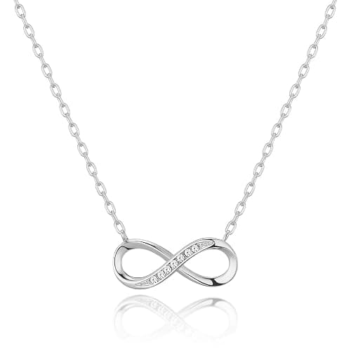 Philip Jones Silver Plated Infinity Pendant Necklace Created with Zircondia® Crystals - Image 1