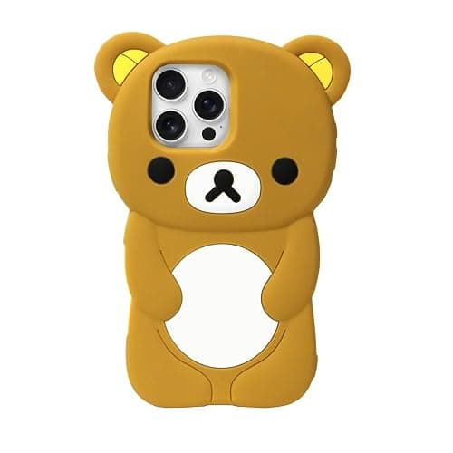 IAIYOXI Soft Silicone Bear Case for iPhone 13, Cute 3D Cartoon Teddy Bear Designed, Protective Lovely Fun Adorable Fashion Phone Case, Kawaii Cover for Women Girls Kids, Brown - Image 1