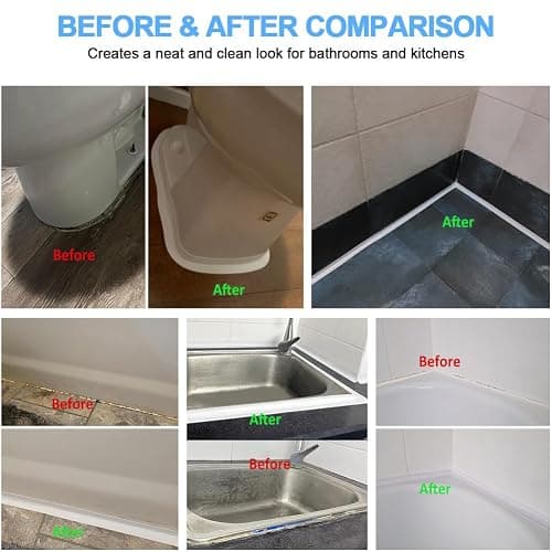 2 Rolls Caulk Tape Self Adhesive, Bathroom Waterproof White Caulking Sealant Strip Peel & Stick Wallpaper Floor Tile Toilet Tub Sink Backsplash Kitchen Wall Decor, Easier to Use Than Silicone Caulk thumbnail 6