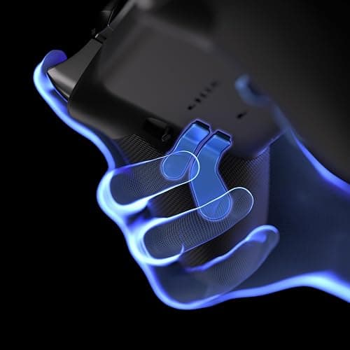eXtremeRate 4 pcs Metallic Neptune Blue Stainless Steel Paddles, Replacement Interchangeable Hair Trigger Locks for Xbox One Elite, Xbox Elite Series 2 & Elite 2 Core Controller thumbnail 6