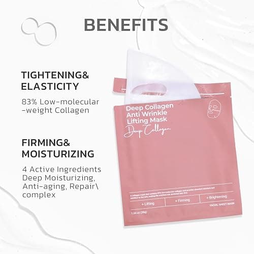 GNJOY Collagen Face Mask Deep Anti Wrinkle Lifting Hydrating Overnight Masks 38g x 4ea, Tightening, Moisturizing, Pore Minimizing, Skin Care Mask thumbnail 6