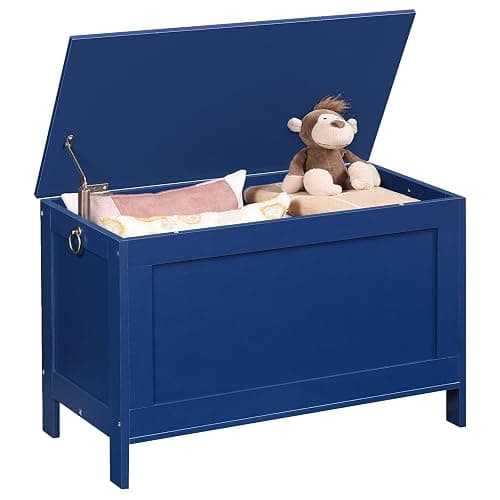 HOOBRO Toy Box, Retro Wooden Look Storage Chest with Safety Hinge, Entryway Storage Bench Supports 220 lb, 29.9 x 15.7 x 18.9 Inches Toy Chest Organizer, Easy Assembly (Blue) BU75CW01G1 thumbnail 6
