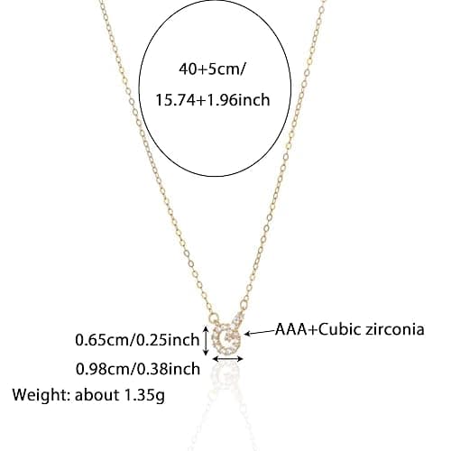 925 Sterling Silver Dainty Interlocking Double Circles Necklaces for Women | 14K Gold Plated Double Hoop Minimalist Pendant Necklaces Herringbone Necklace for Daughter Mother Friendship Jewelry Gift thumbnail 5