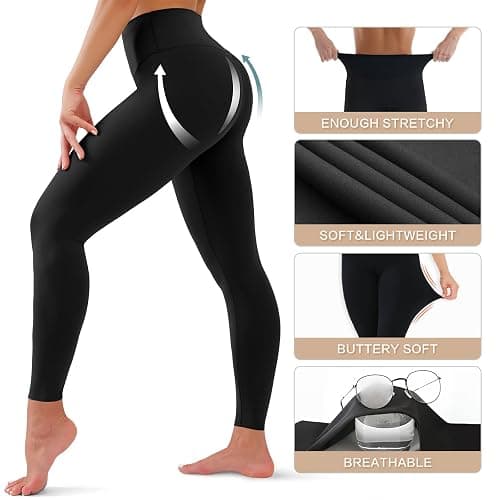 YUDSUD High Waisted Leggings for Women - Tummy Control Yoga Pants for Workout Running Athletic Women's Leggings Plus Size thumbnail 5