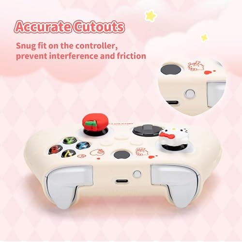Kuitmor Silicone Controller Cover Skin for Xbox Series X,Soft Anti-Slip Protective Cover Skin Case Compatible with Xbox Wireless Controller with 2 Thumb Grip Caps - HLK thumbnail 4