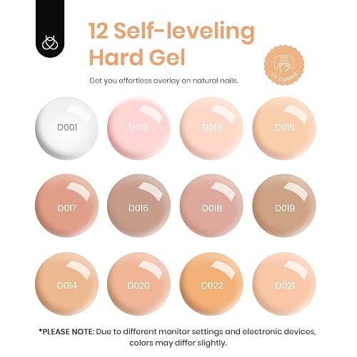 Beetles Builder Gel for Nails - 12 Color Kit, Clear, Nude, Pink, Brown - Strengthens Thin & Damaged Nails thumbnail 3